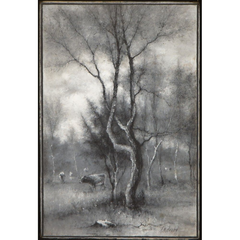 PITTORE DEL XX SECOLO, Carboncino su carta 20TH CENTURY PAINTER 

Landscape with&hellip;