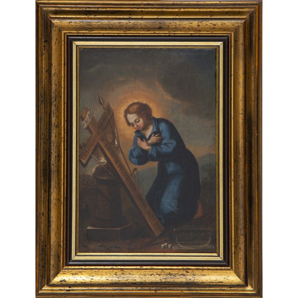 PITTORE DEL XIX SECOLO, Bambino con croce, Olio su tela PAINTER OF THE XIX CENTU&hellip;