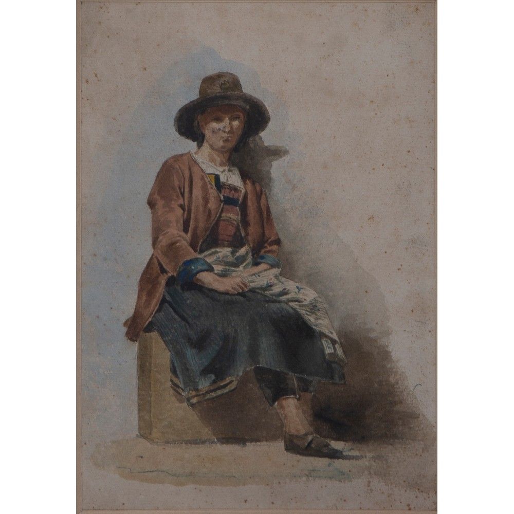 PITTORE DEL XIX SECOLO, Acquarello su carta PAINTER OF THE XIX CENTURY 

Female &hellip;