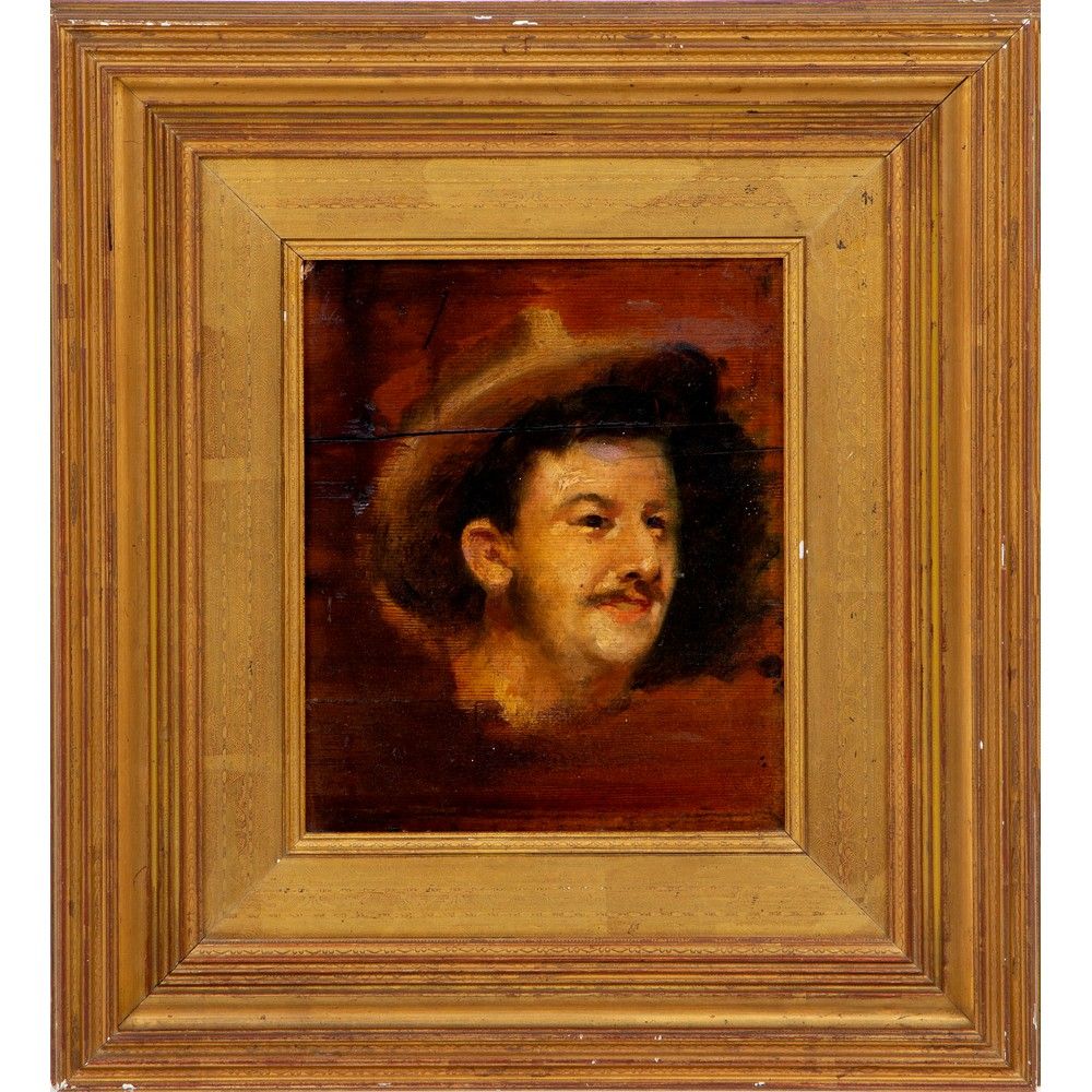 PITTORE DEL XIX SECOLO, Olio su tavoletta PAINTER OF THE XIX CENTURY 

Male head&hellip;