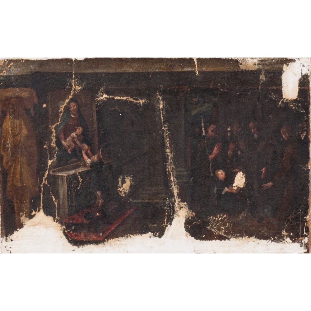 SCUOLA SICILIANA XVIII SECOLO, Scena d'interno, olio su tela SIZILIANISCHE SCHUL&hellip;