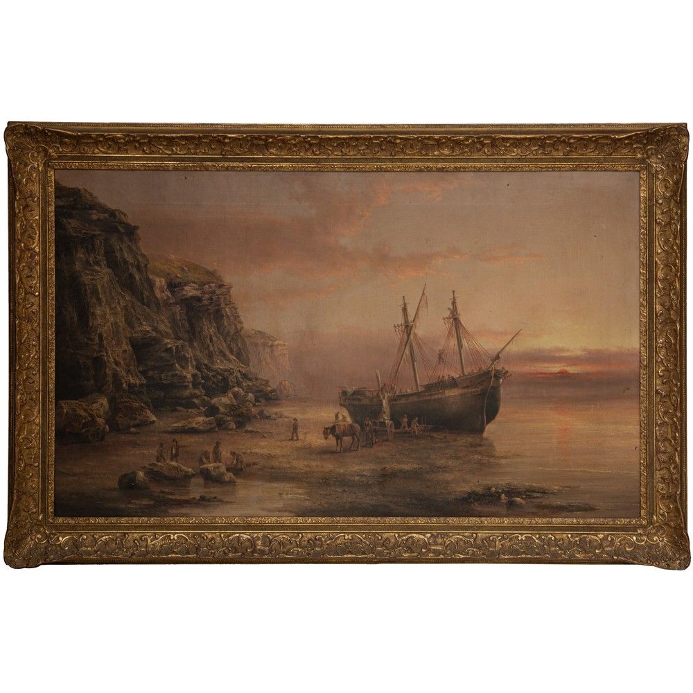 HENRY REDMORE, Paesaggio costiero, Olio su tela 亨利-雷德摩尔 (1820 - 1887)

带有帆船和人的海岸&hellip;
