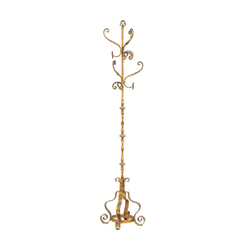 APPENDIABITI in ferro battuto dorato Gilded wrought iron coat rack. Sicily mid '&hellip;