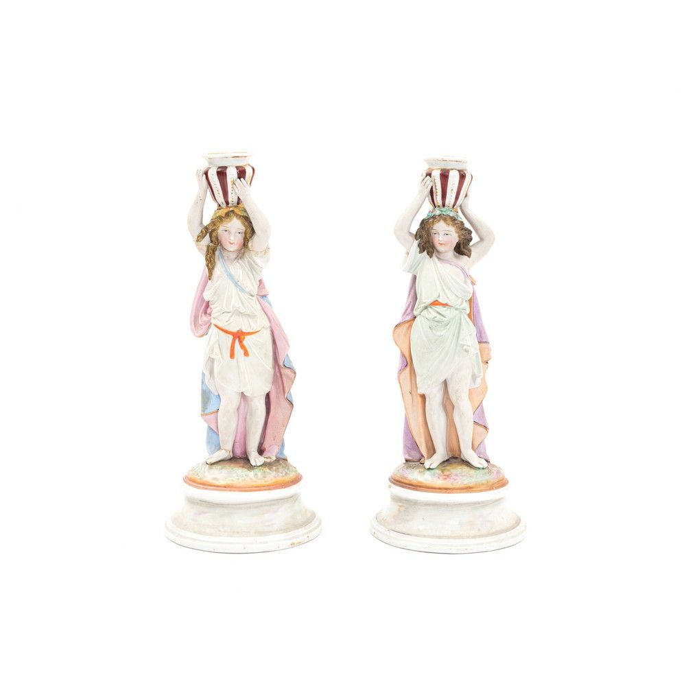 COPPIA DI MONOCERA in porcellana e biscuit COUPLE OF PORCELAIN AND BISCUIT MONOC&hellip;