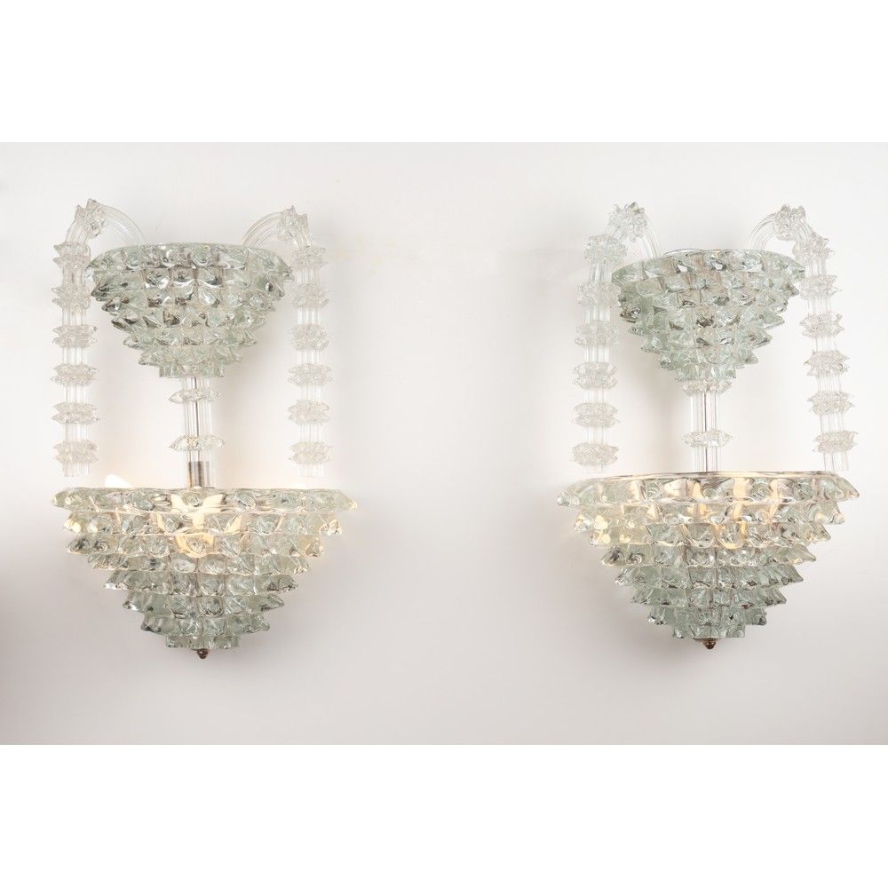 ERCOLE BAROVIER, Rara coppia di lampade da parete “Fontana” 埃尔科勒-巴罗维耶

生产Barovie&hellip;