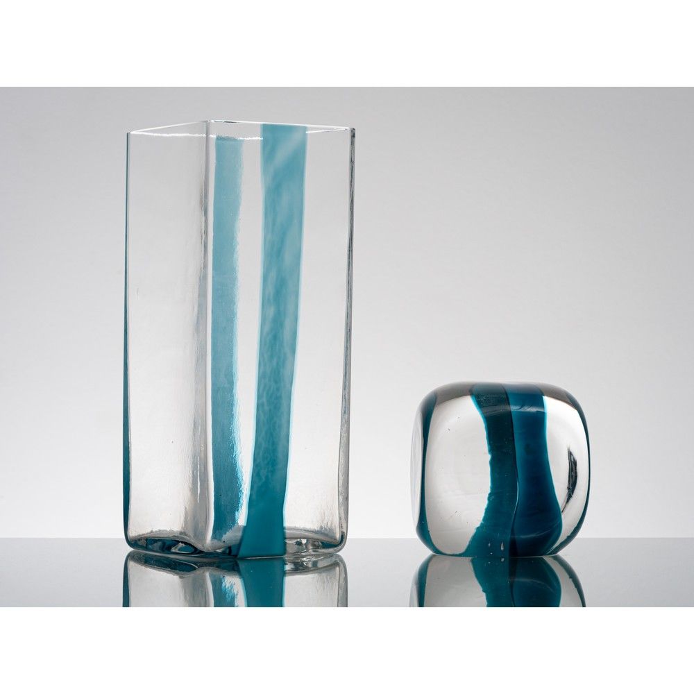 PIERRE CARDIN, Un vaso e un cubo in vetro PIERRE CARDIN 

Produzione Venini, Ita&hellip;