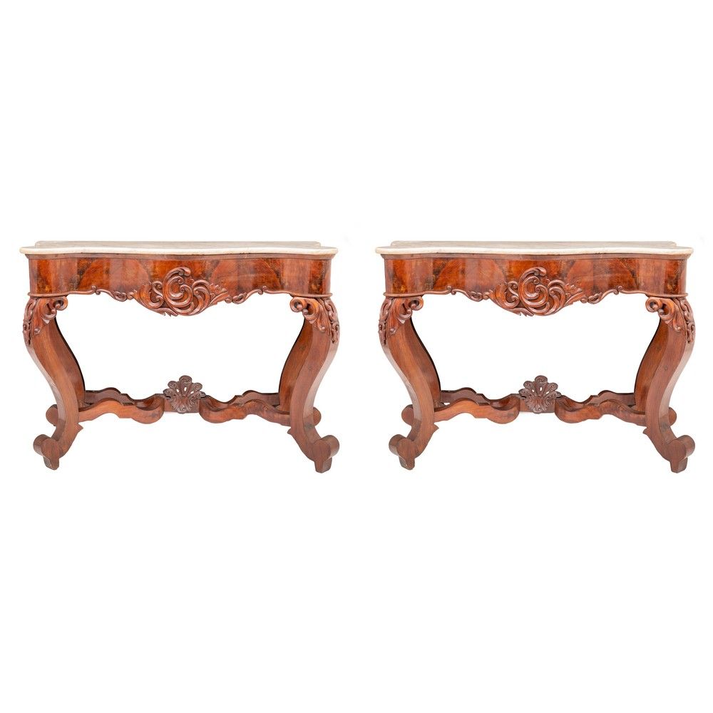 COPPIA CONSOLLE LUIGI FILIPPO COUPLE LUIGI FILIPPO CONSOLLE in mahogany wood and&hellip;