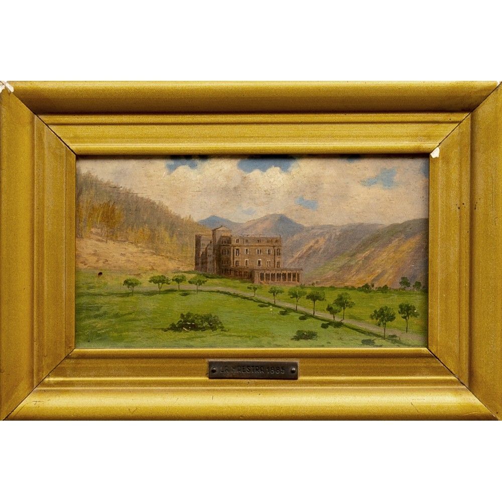 PITTORE DEL XIX SECOLO, Olio su tavoletta 19世纪的画家

景观

板上油彩。

12 x 21.5厘米。