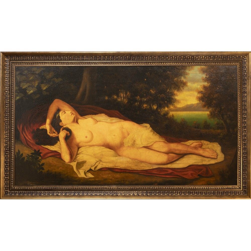 A. ZARCONE, Olio su tela A.ZARCONE (20世纪)

躺着的女人的裸体

布面油画

左下方有签名。

cm 80 x 150 &hellip;