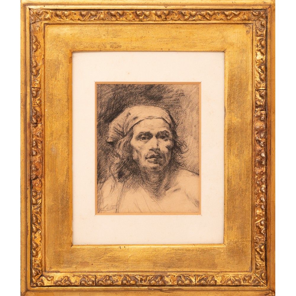 ANTONINO LETO, Carboncino su carta ANTONINO LETO (Monreale 1844 - Capri 1913) 

&hellip;
