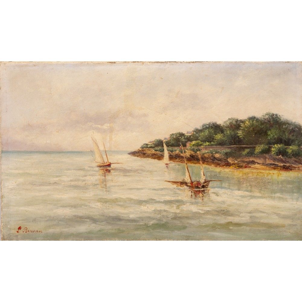 JOBI BINEAU, Olio su tela JOBI BINEAU (XX secolo) 

Marina con barche 

Olio su &hellip;