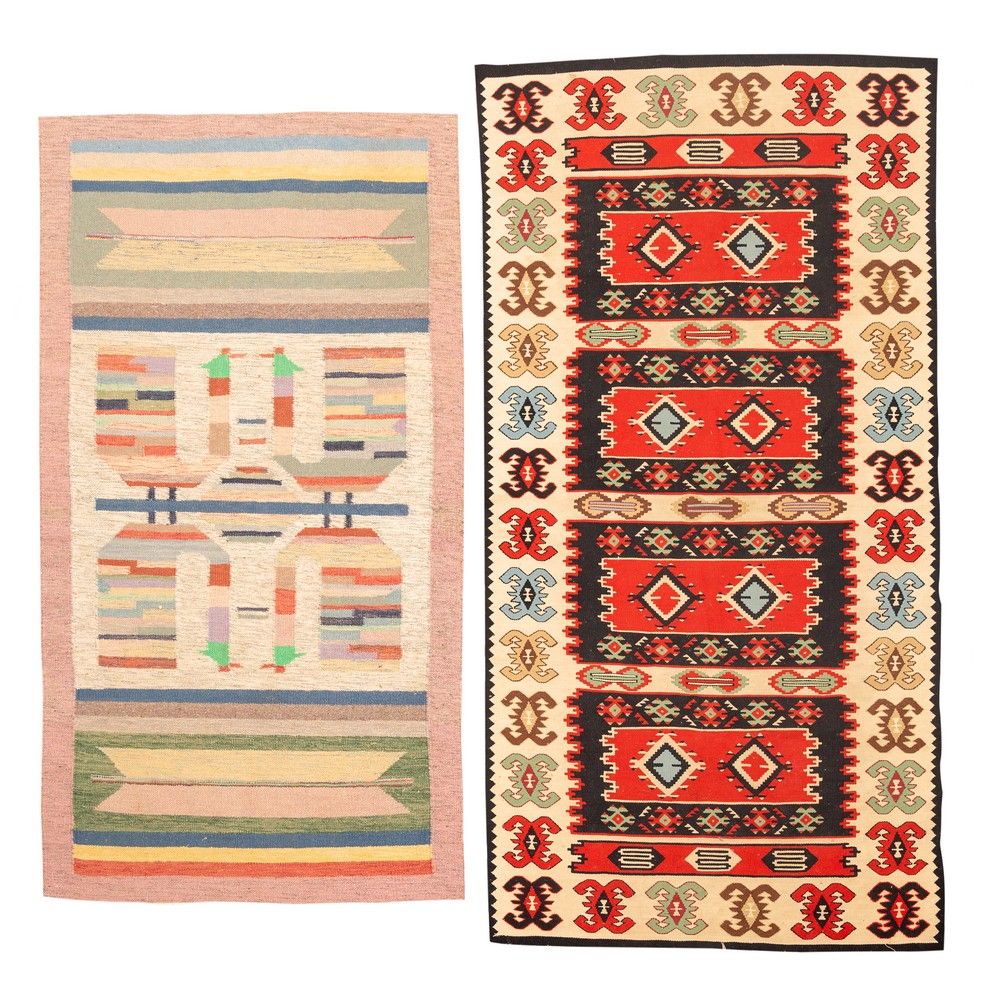 Two Kilim Rugs Wool Weft And Cotton Warp Turkey 20t Drouot Com