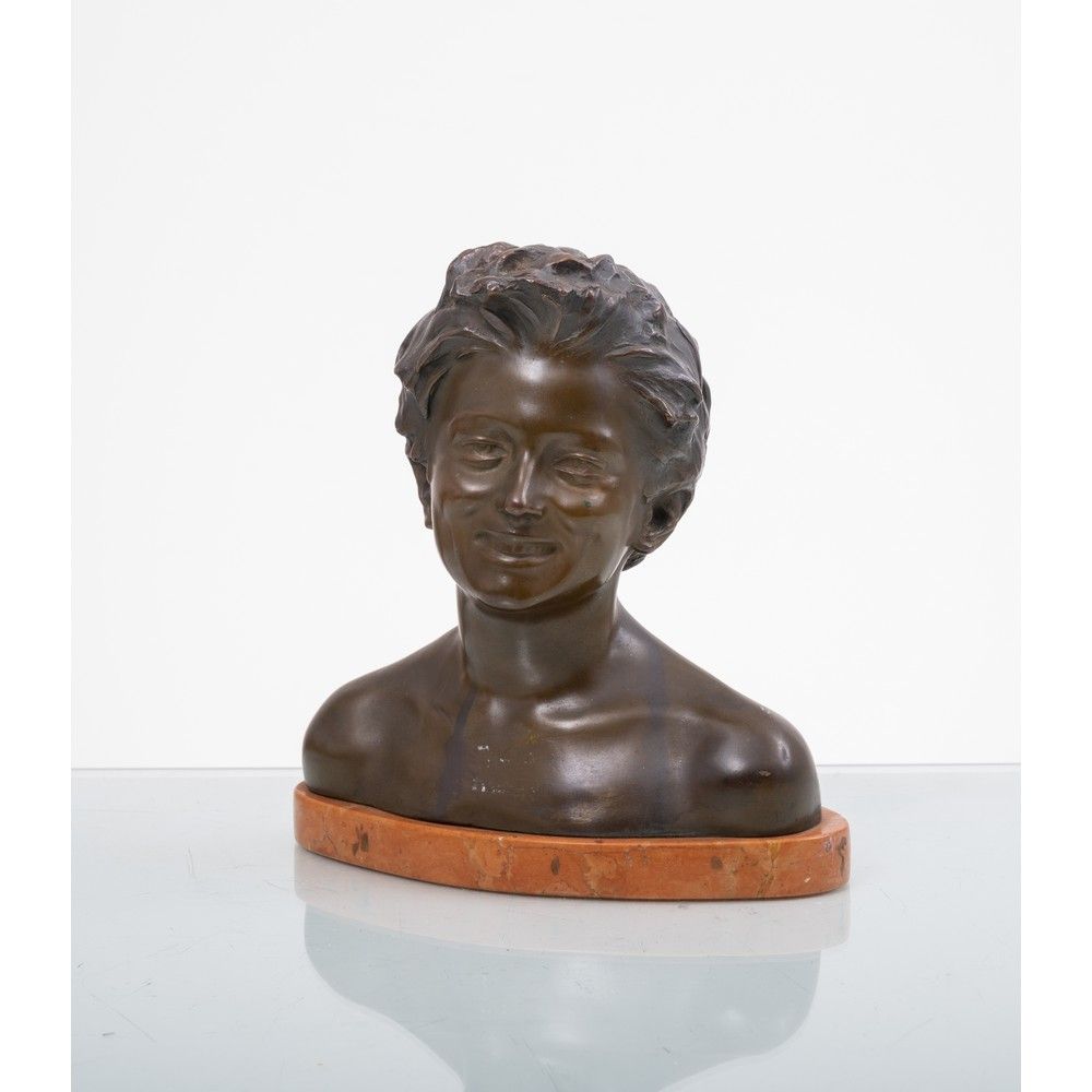 ANTONIO UGO, Mezzo busto di ragazzo, Scultura in bronzo ANTONIO UGO (Palerme 187&hellip;