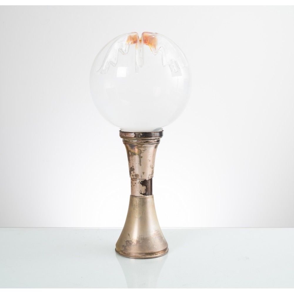 LAMPADA da tavolo LAMPE DE TABLE avec base en acier satiné et coupe en verre dan&hellip;