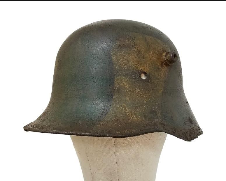 Null WW1 Imperial German Camouflage 1916 Model Stahlhelm Helmet. No Liner.