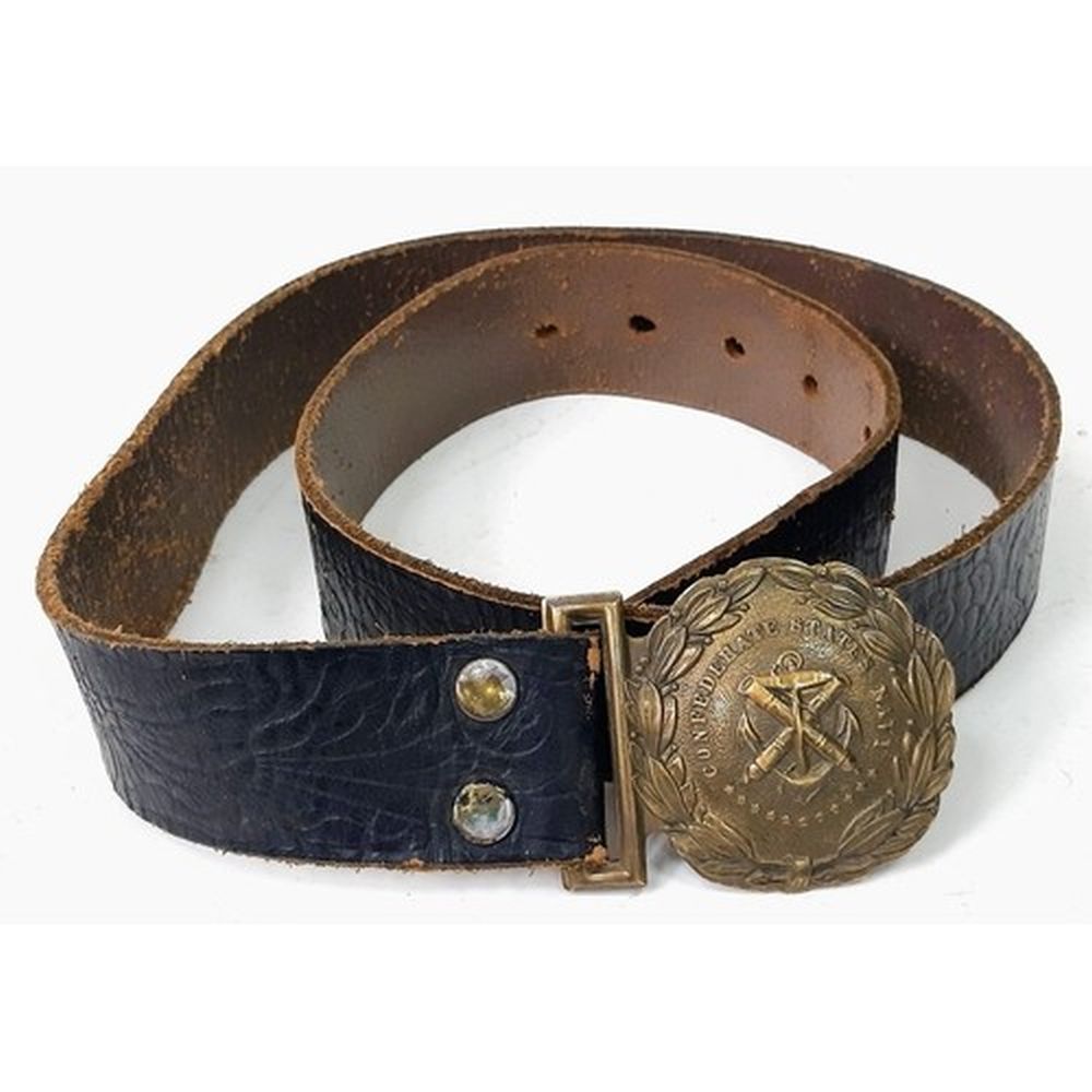 A Very Rare US Navy Belt with Brass Buckle Marked Confed…