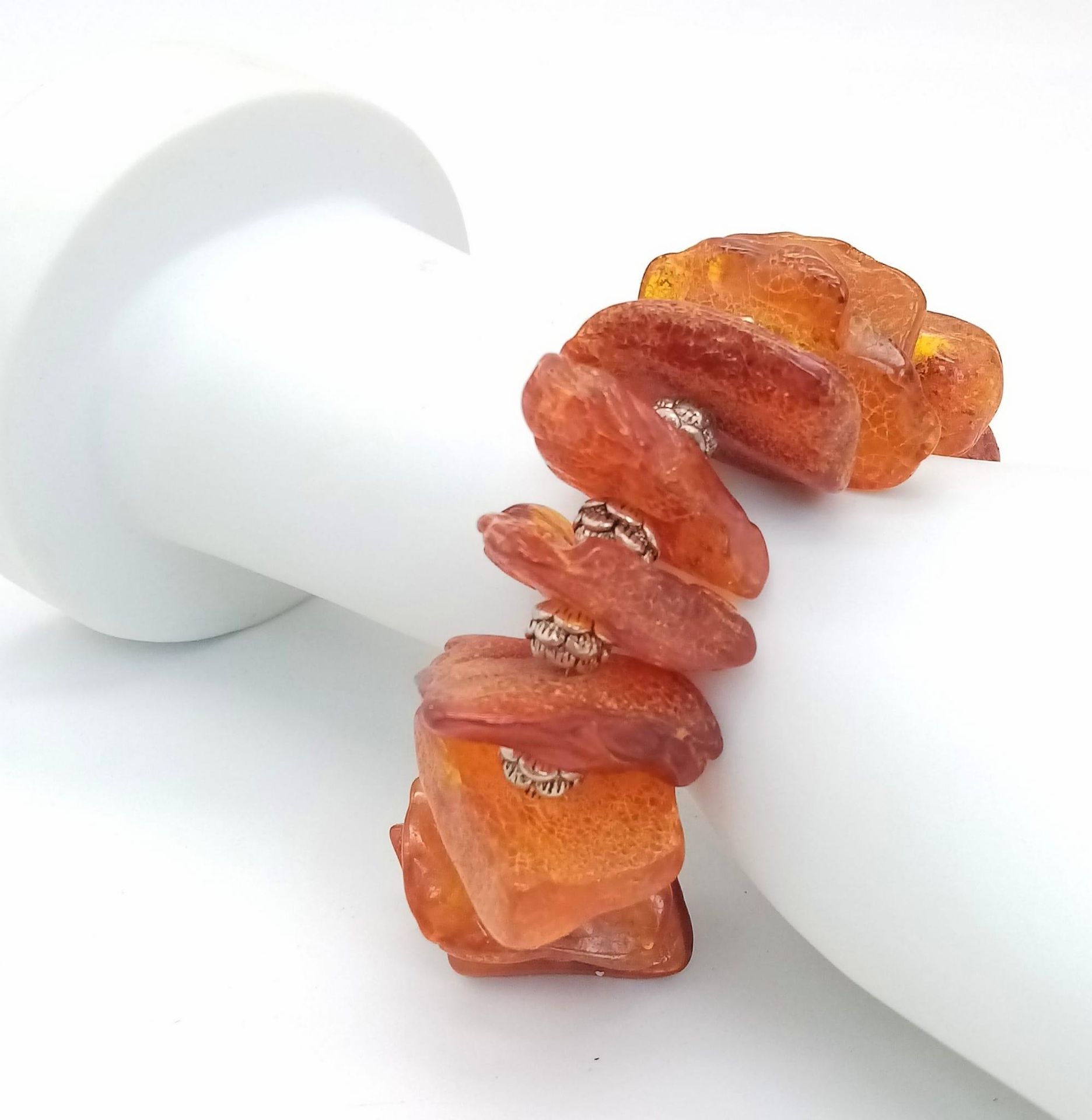 Null Interessante bracciale composto da grandi pepite di ambra baltica 100% natu&hellip;