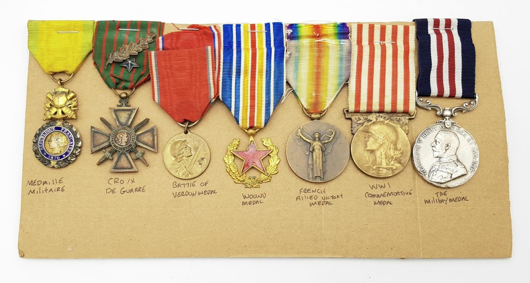 Null Groupe de médailles militaires de la Première Guerre mondiale décernées à u&hellip;