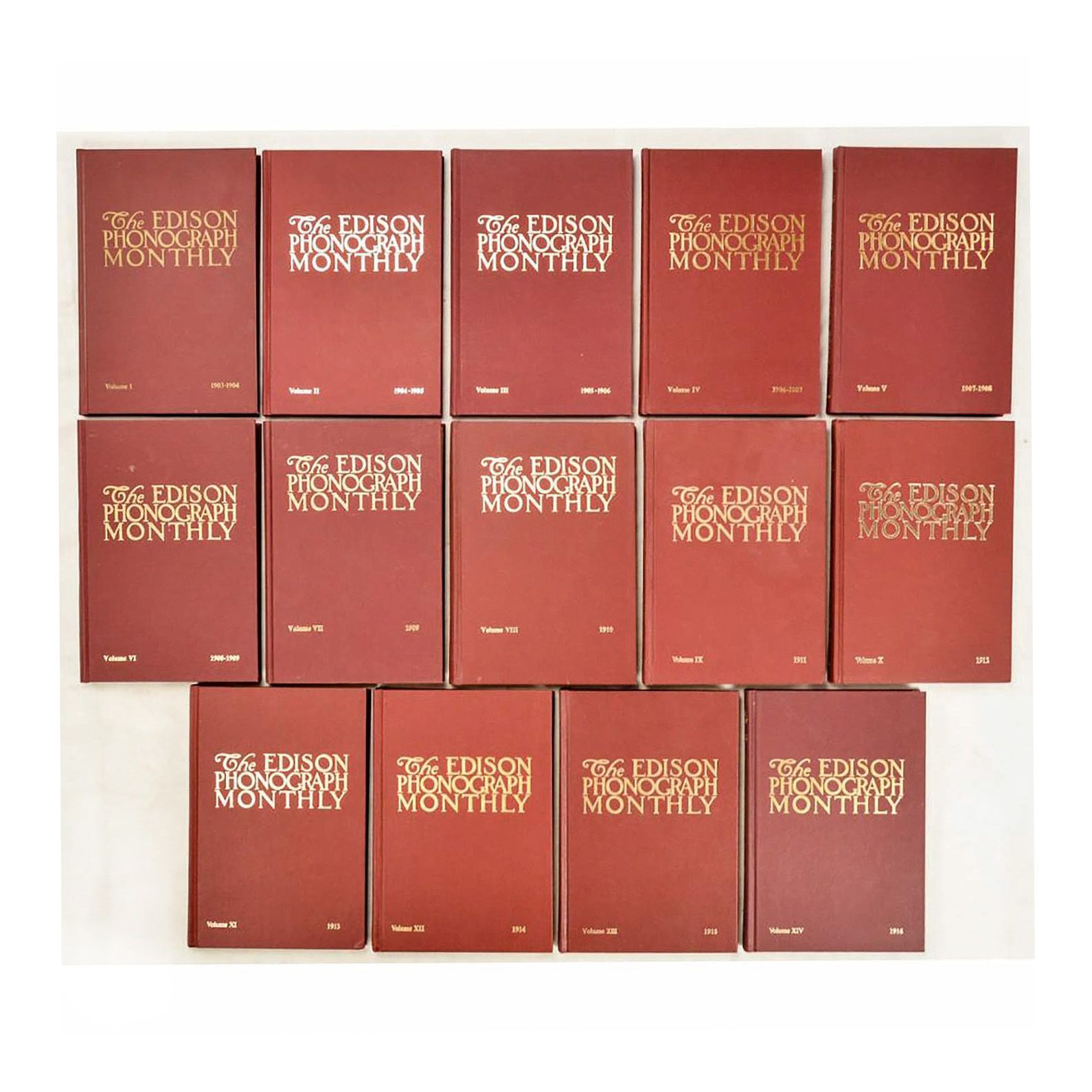 Reproduction 14 Volume Set of Edison Phonograph Monthly Lote de 14 volúmenes que&hellip;