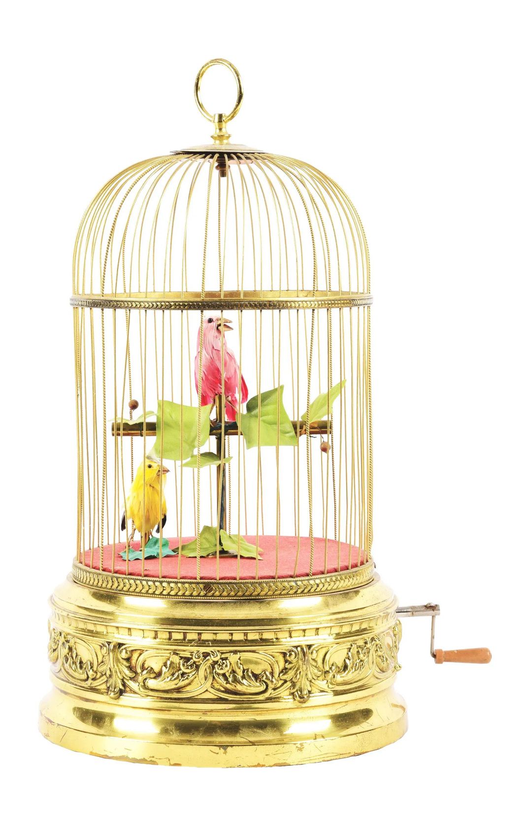 Early German Singing Bird Cage Automaton 这是一个非常好的德国早期的鸟笼自动唱机的例子，有两只鸟。整体状况非常好，鸟儿有&hellip;