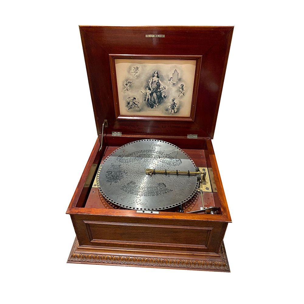 Regina Music Box with Cabinet Containing 75 Discs Carillon Regina a doppio petti&hellip;