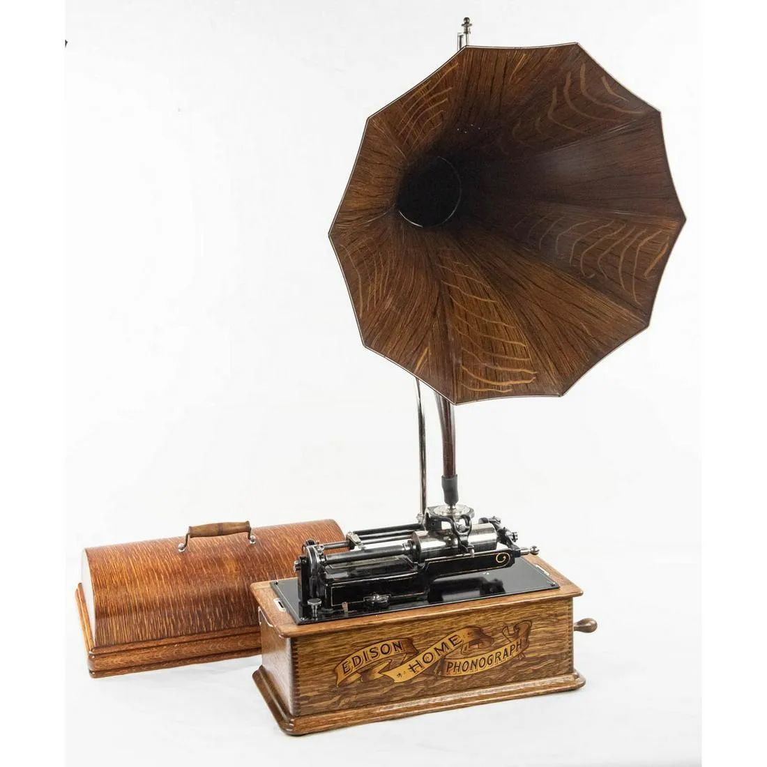 Edison Home Model A Phonograph with Cygnet Horn 爱迪生家用A型留声机，带有第三种风格的外壳，原始的O型2/4分钟&hellip;