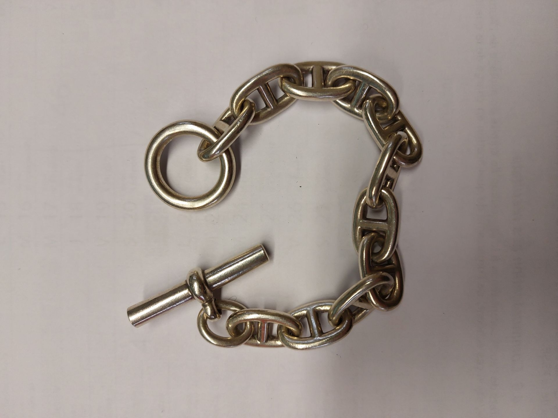 Null Bracelet chaîne d'ancre, grand modèle, argent 107grs