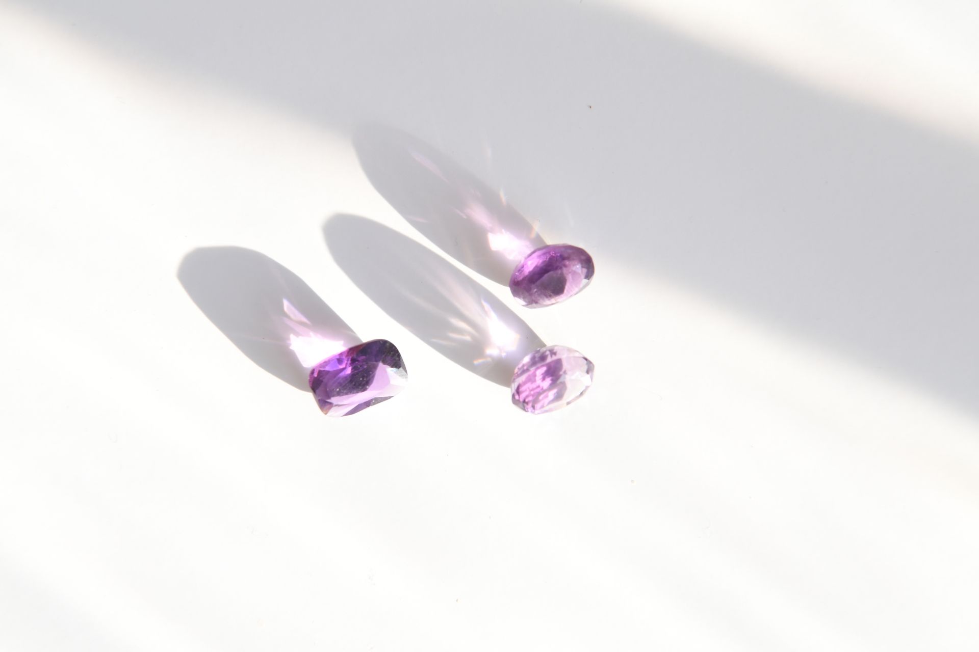 Null Lot of 3 amethysts for a total of 12 carats.