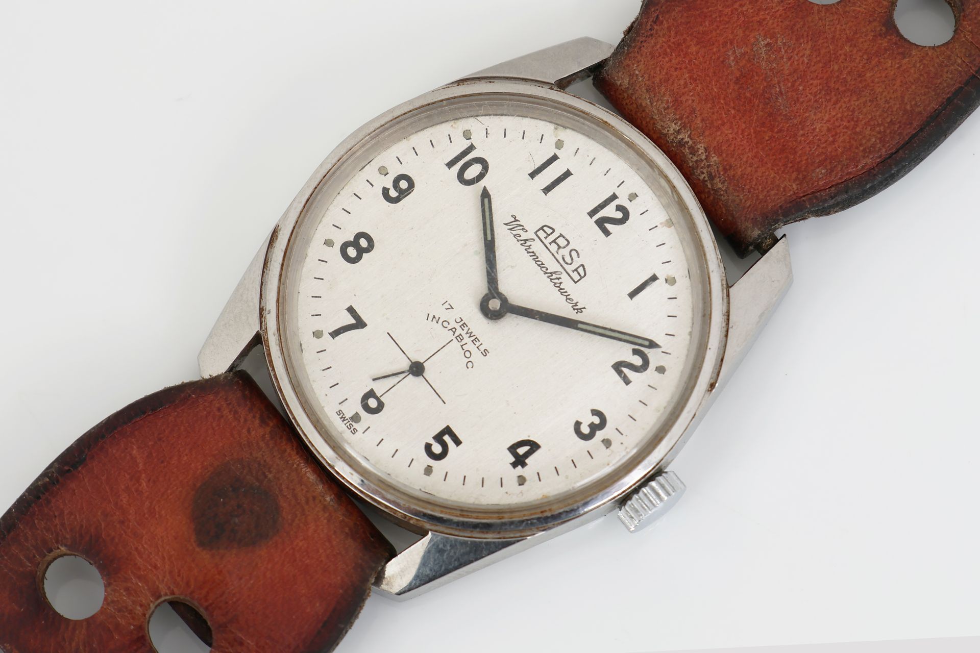 Null ARSA (Auguste REYMOND) men's wristwatch - circa 1965, round steel case, dia&hellip;