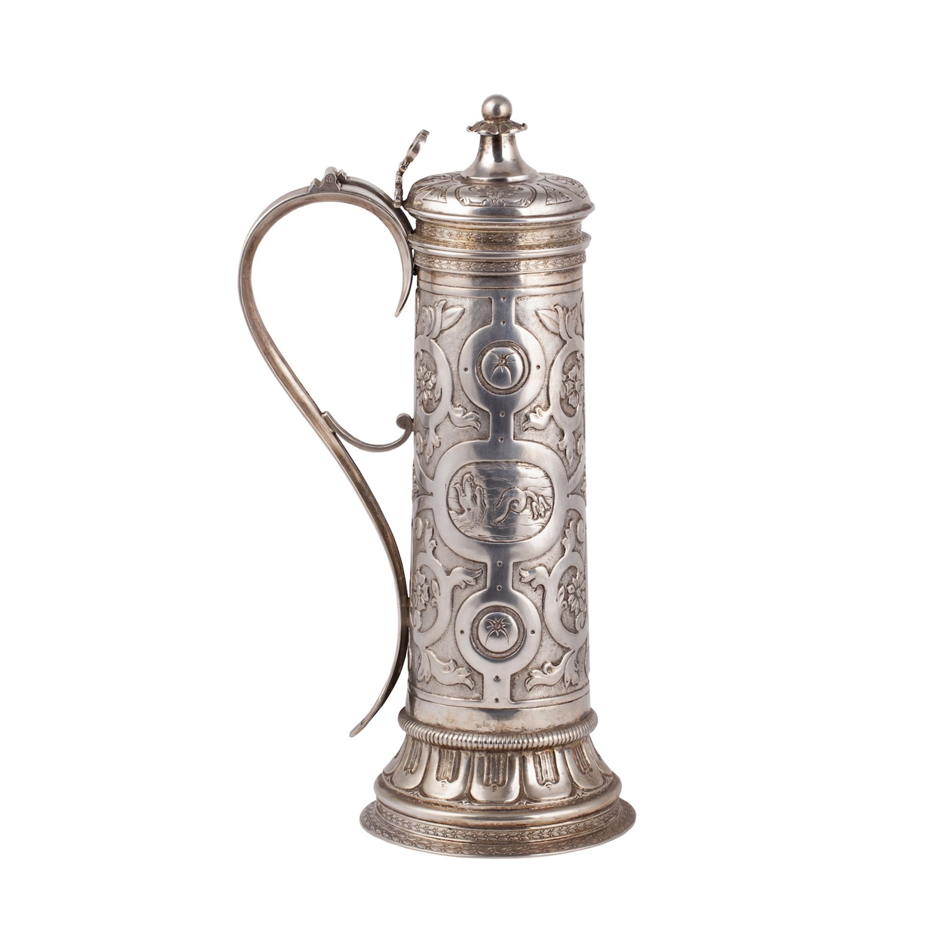Null A Russian silver-gilt tankard in neo renaissance style. Makers mark of J. O&hellip;