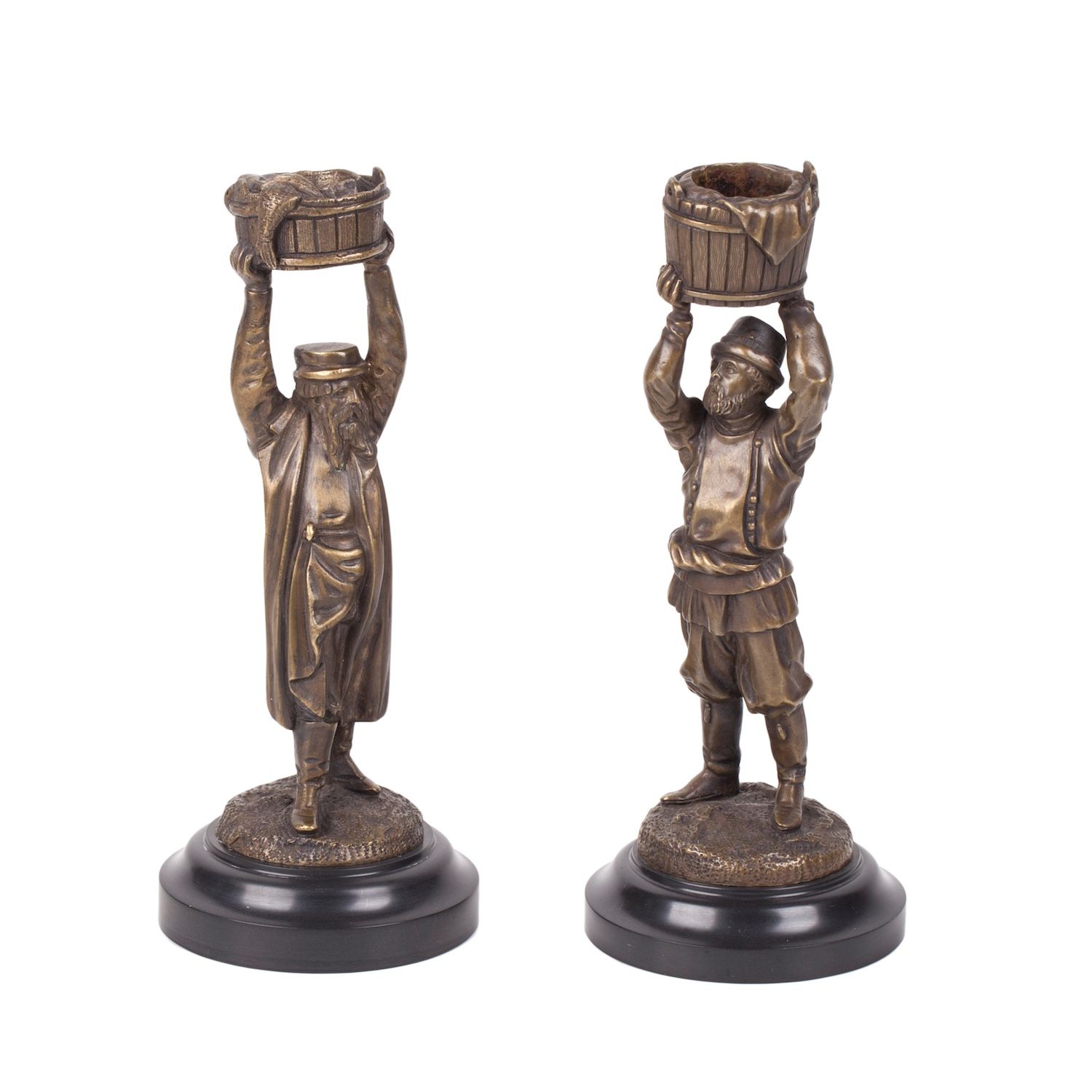 Null A Russian bronze candlesticks "Ice Cream vendor" and "Fish seller". Author &hellip;