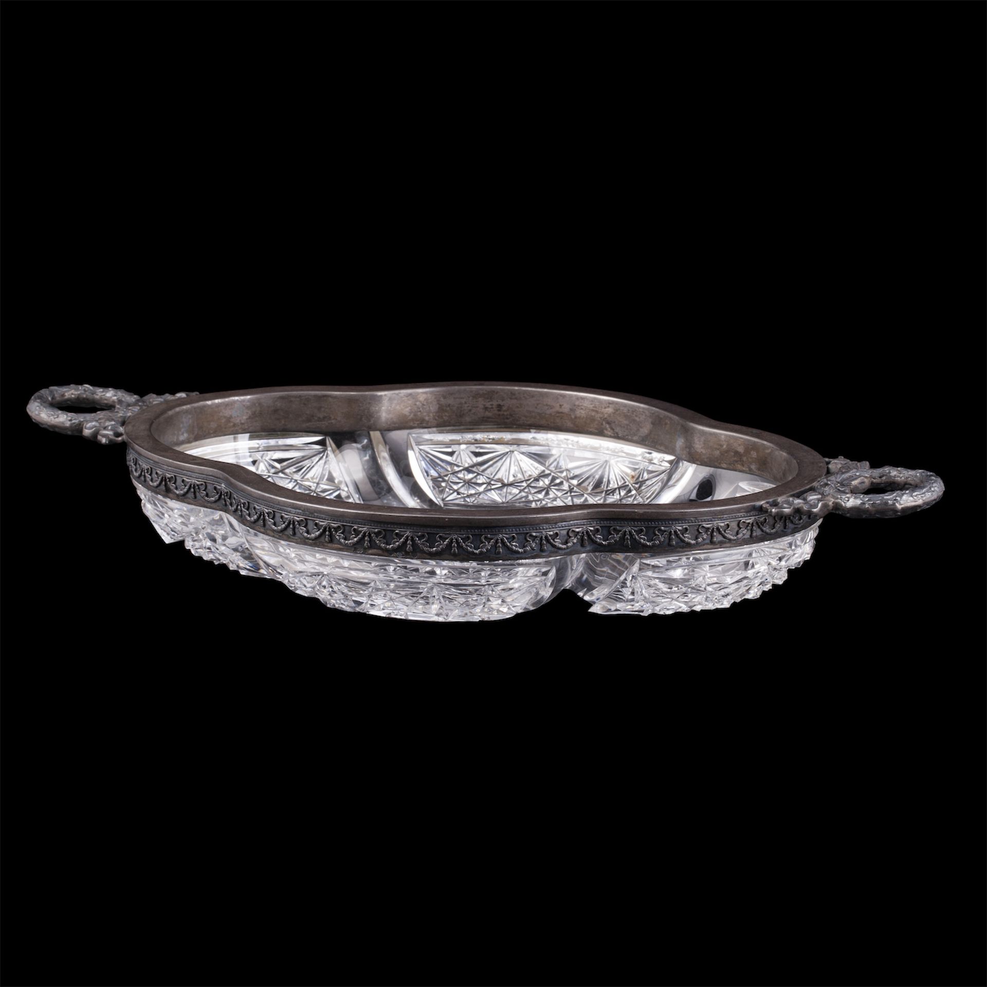 Null A Russian classical style silver and cut crystal candy bowl. Makers mark of&hellip;