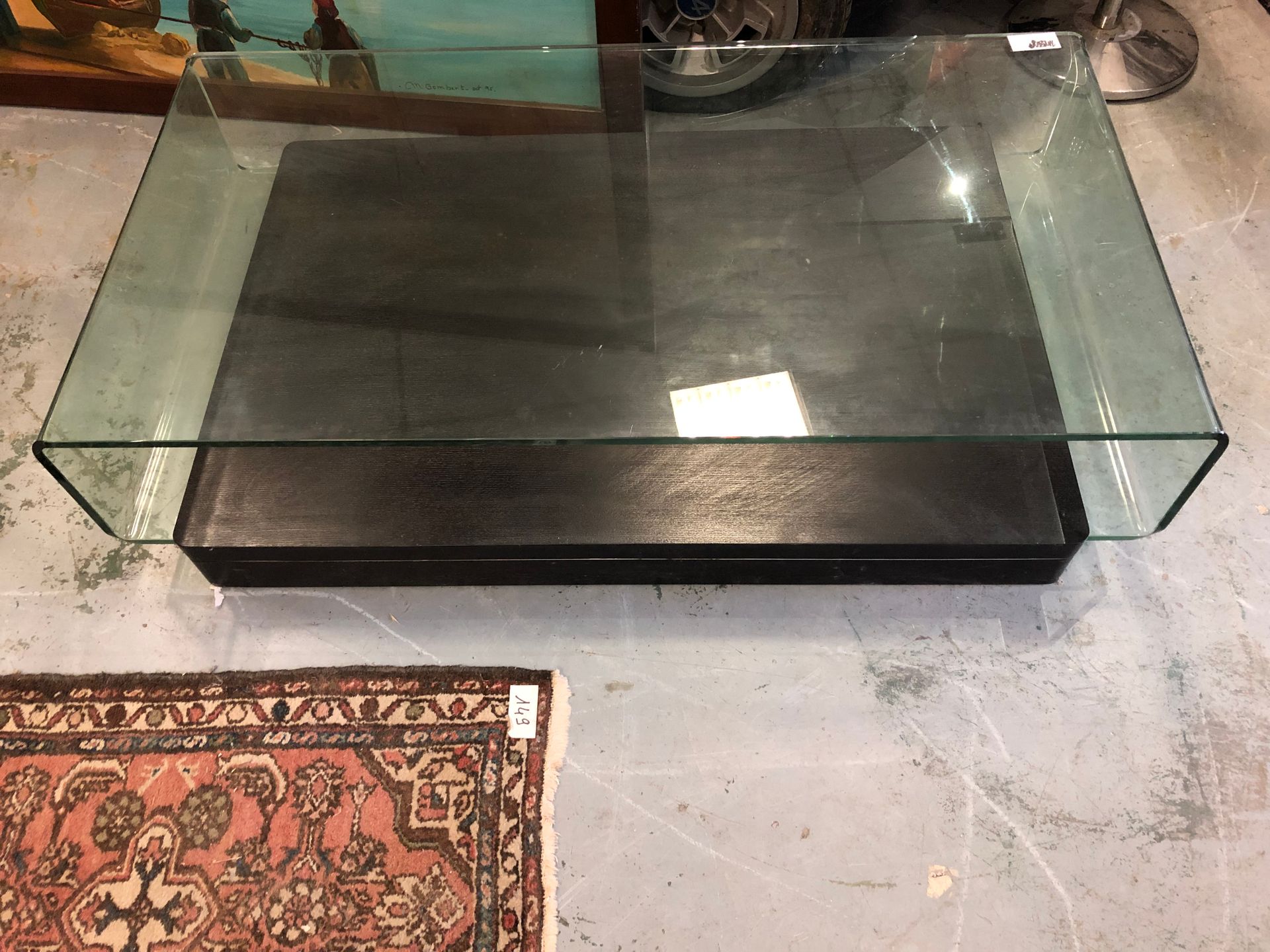 Null 
1 COFFEE TABLE DESIGN GLASS AND WOOD WENGE L134/P74/H33