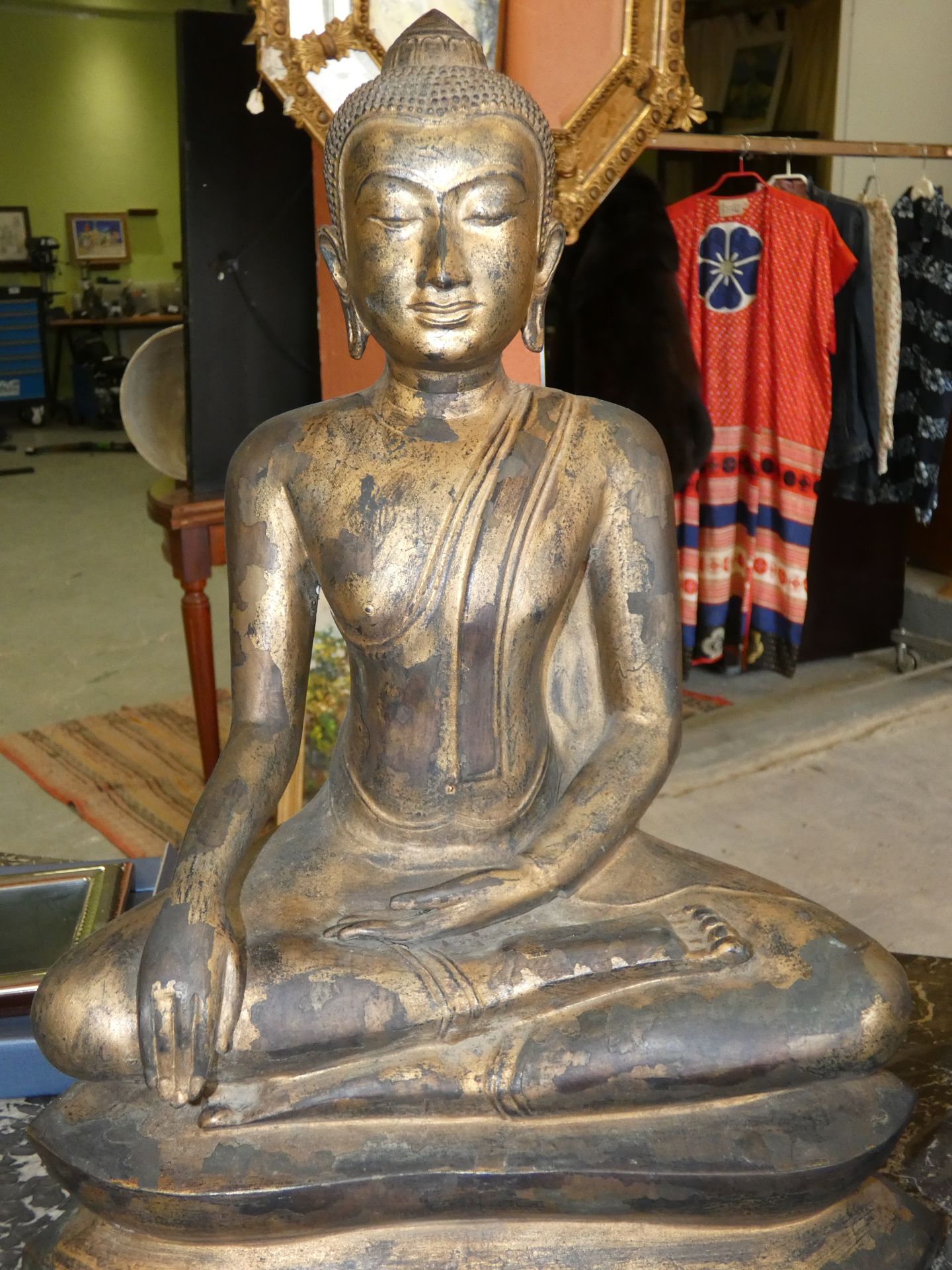 Null 
1 BOUDDHA EN BRONZE H46CM