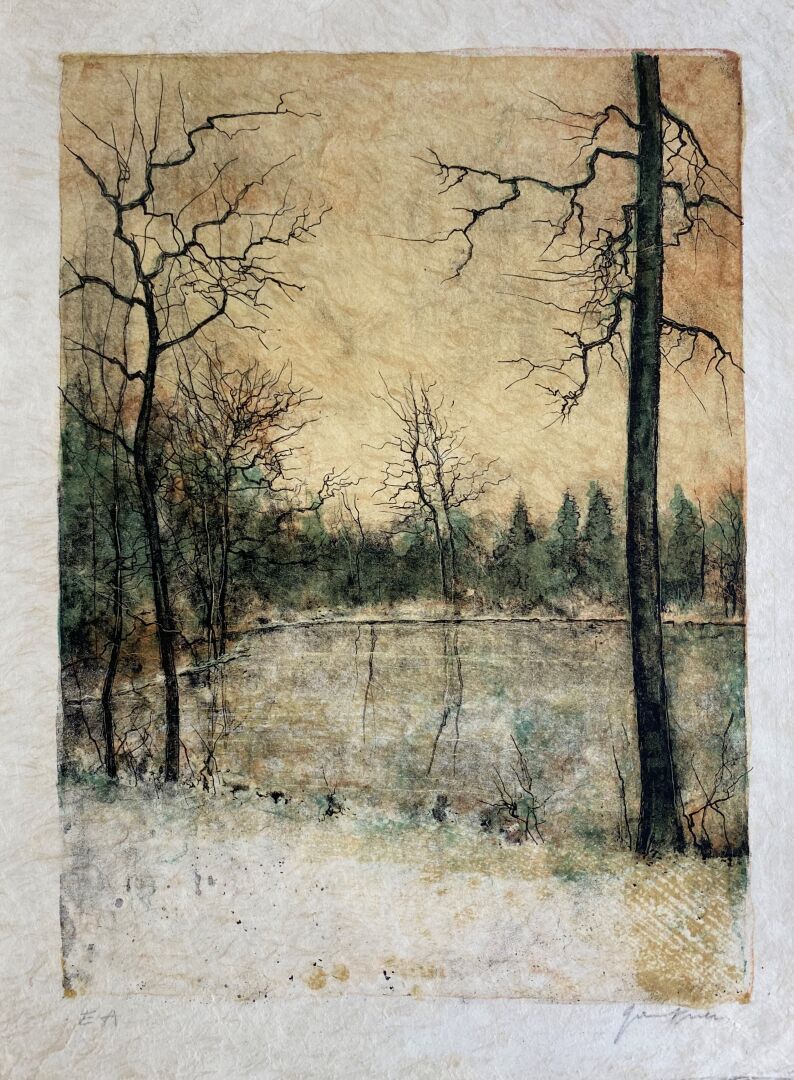 Bernard GANTNER (1928-2018) 
Sentier forestier en hiver




Lithographie sur pap&hellip;