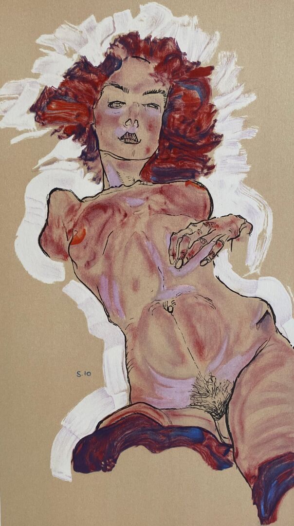 Egon SCHIELE (1890-1918) (d'après) 
女性裸体




平版印刷




盘中有图案和日期




64 x 50 cm (4&hellip;