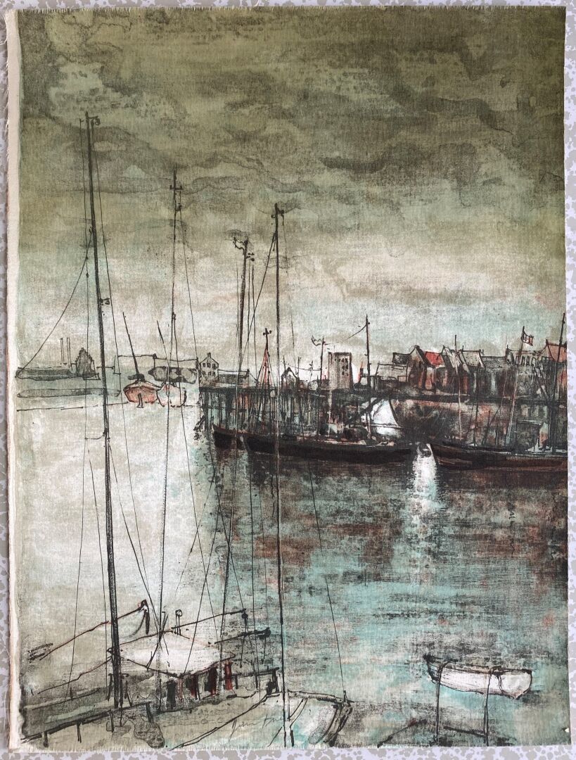 Bernard GANTNER (1928-2018) 
The Port




Lithography on silk




Signed




37 &hellip;