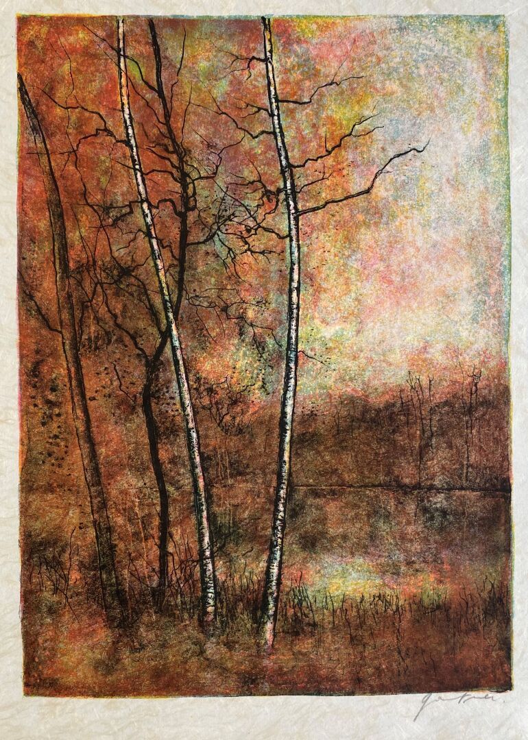 Bernard GANTNER (1928-2018) 
Forest trail in autumn




Lithograph on Japan pear&hellip;