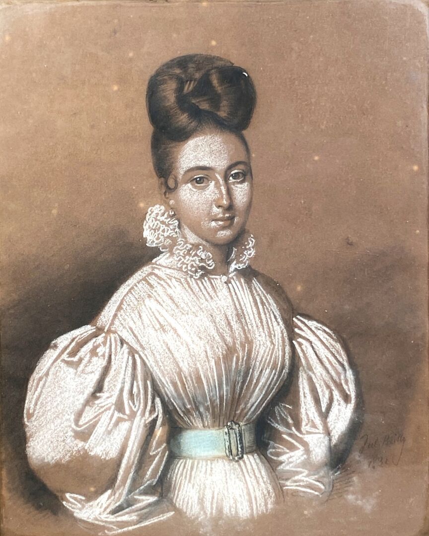 Julien Léopold BOILLY (1796-1874) 一个女人的画像

纸上粉笔和炭笔

右下方有签名和日期1832

25 x 20 cm (展&hellip;
