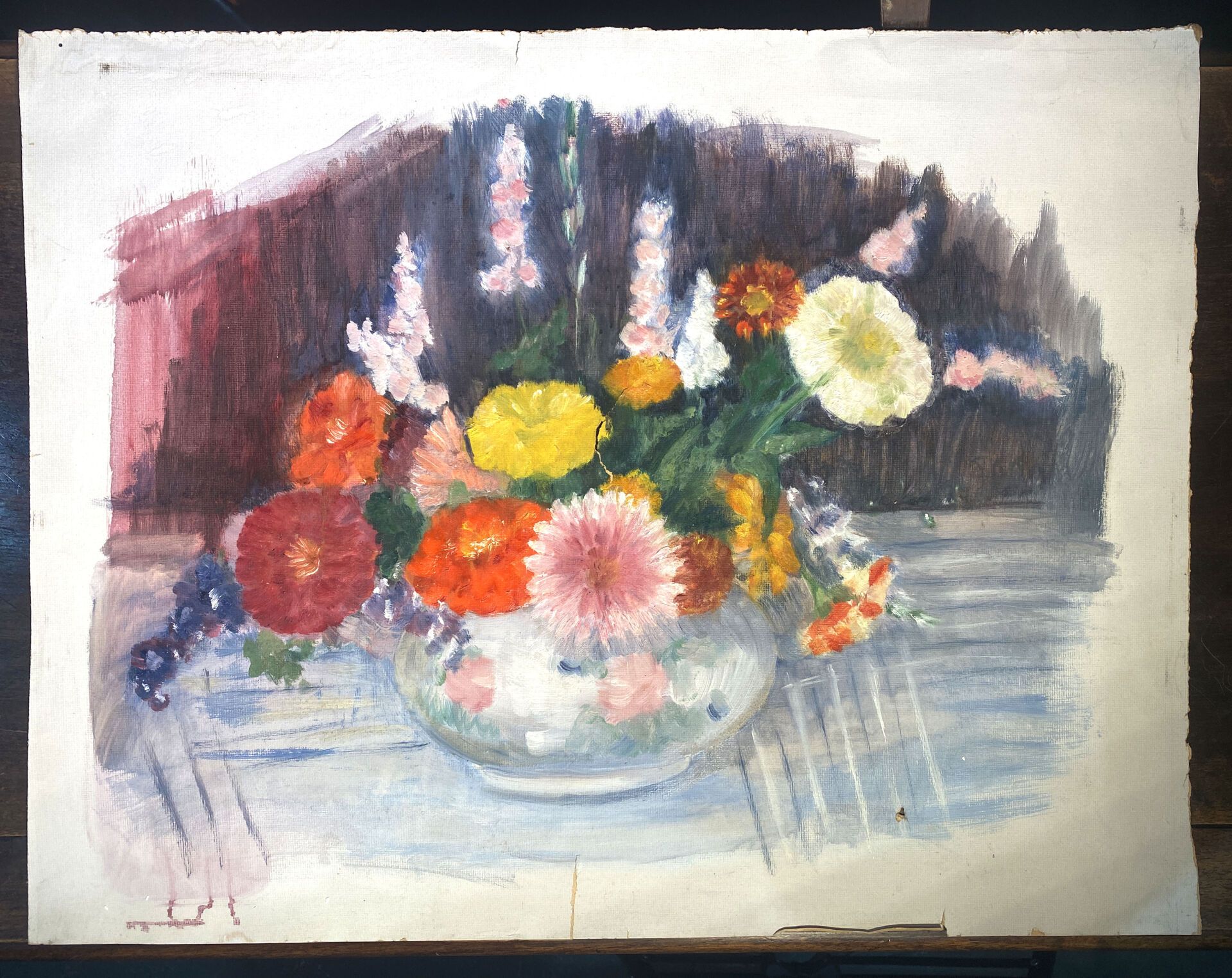 Null Charles REAL (1898-1979) (Attribué à)
Ensemble comprenant :

Vase de fleurs&hellip;