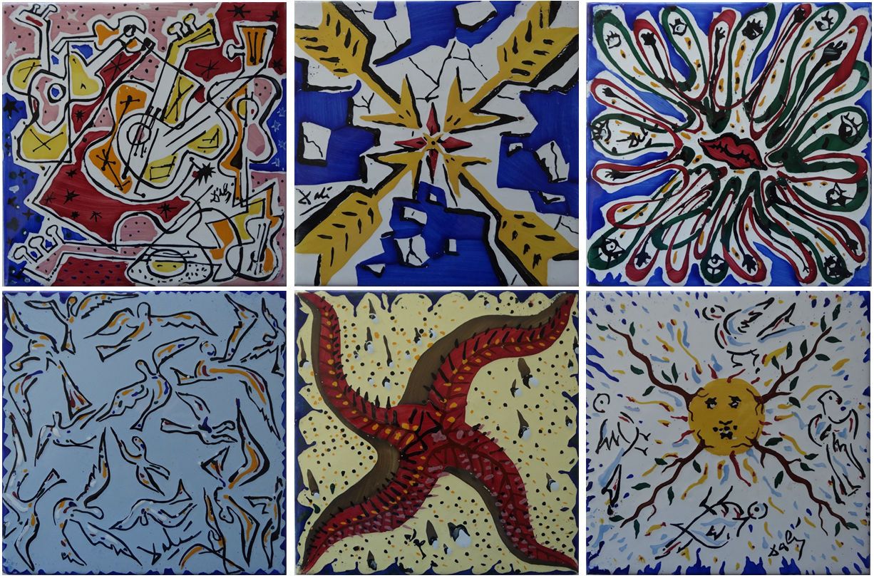 Salvador DALI 萨尔瓦多-达利

西班牙的土地（一套6件陶瓷）。

完整的6个系列的釉面瓷器

在陶瓷上签名

每个20 x 20厘米

陶瓷背面有&hellip;