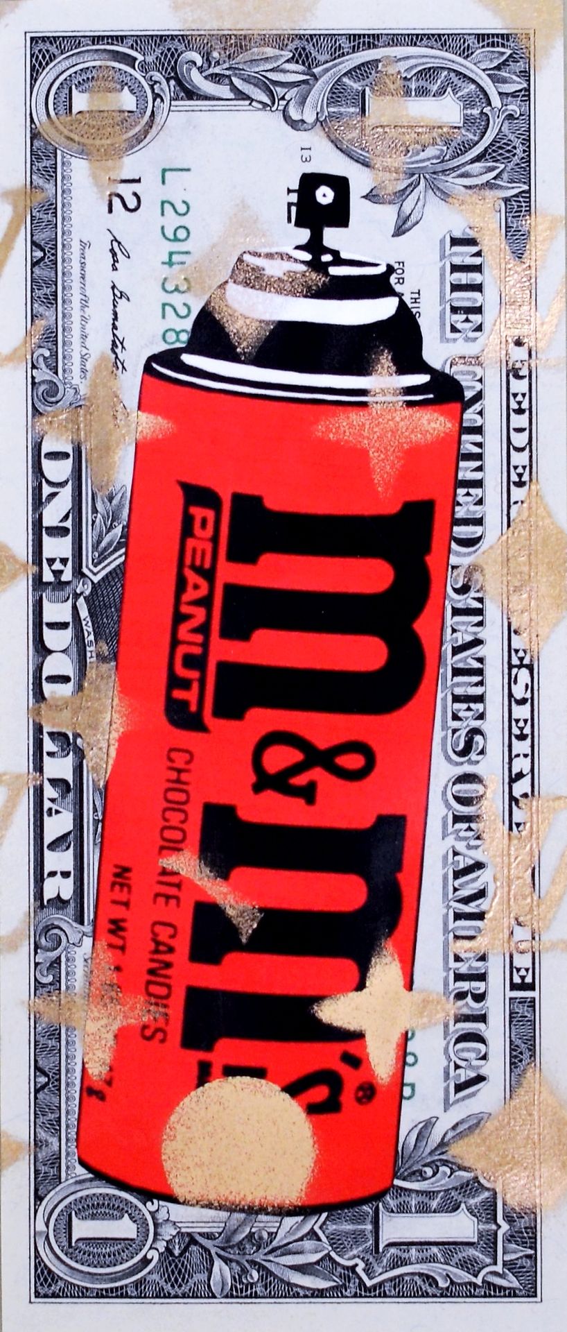 Death NYC 纽约市的死亡

M&M喷雾2013

纸币上的拼贴和混合媒体

独特的工作

有艺术家的签名

尺寸：15 x 6 cm





拍品将由&hellip;