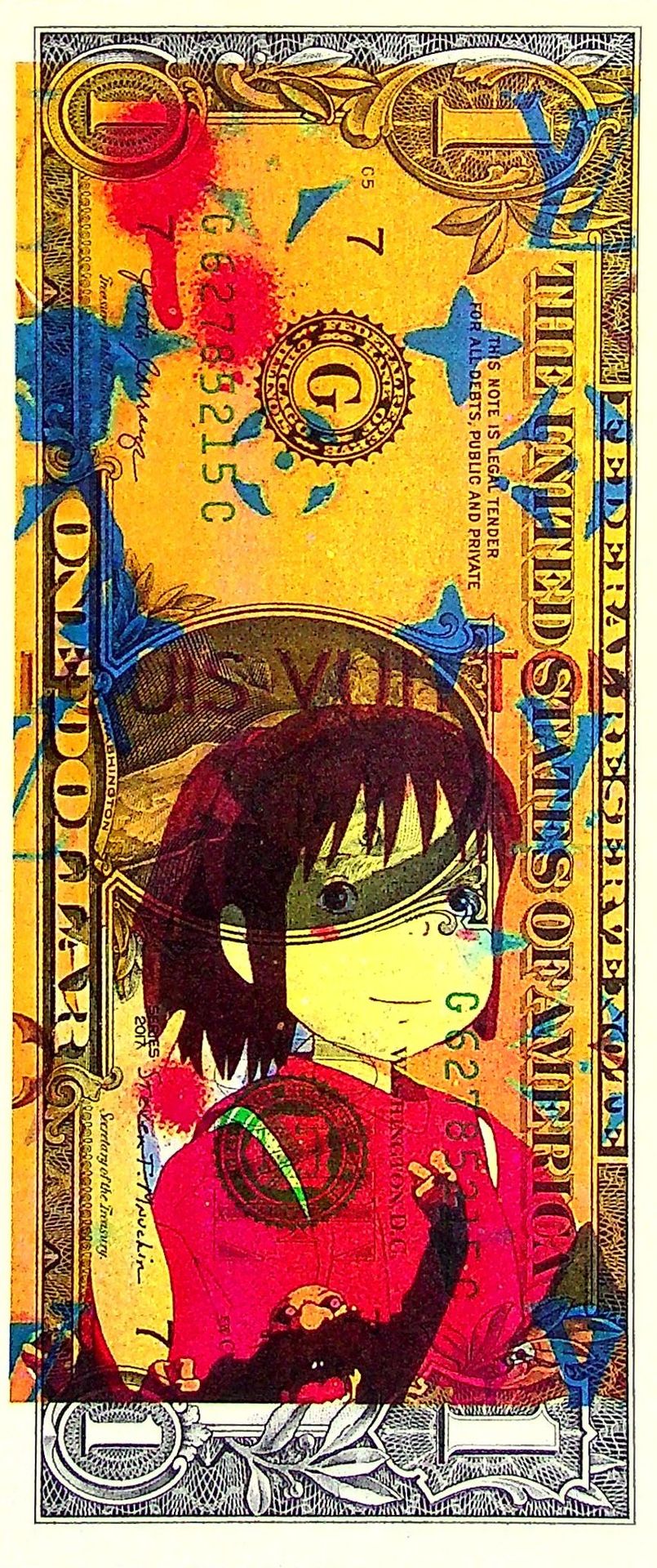 Death NYC Death NYC

Chihiro, 2020

Original serigraph of Death NYC on a 1$ bill&hellip;