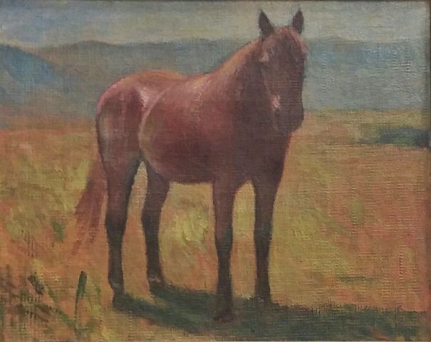 Giovanni Malesci Giovanni MALESCI

Cheval, 1940

 

 Huile sur toile

 27 x 34 c&hellip;