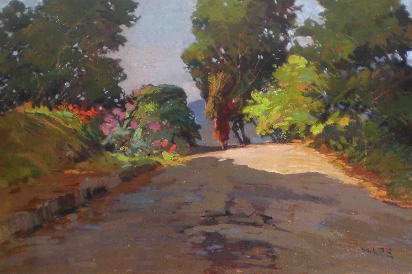 Angiolo Volpe Angiolo Volpe (1943-) La strada Pittura a olio su tela 50x70cm For&hellip;