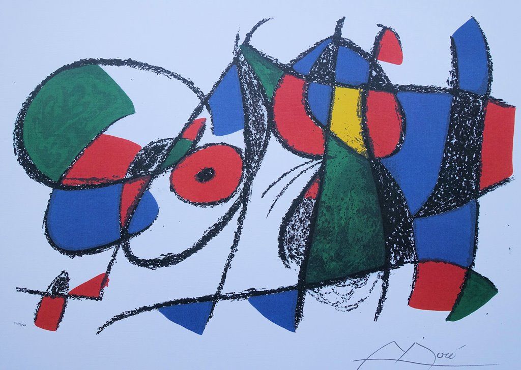 Joan Miro 乔安-米罗(1893-1983)（后）。

沉睡的狮子

根据Joan MIRO的作品制作的石印版画

板块中的签名

在精细纹理的艺术纸上&hellip;