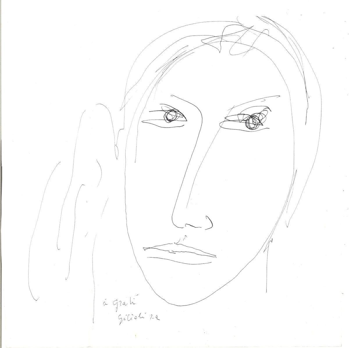 Emile GILIOLI Émile Gilioli (1911 -1977) Woman's Face Ink drawing on paper Signe&hellip;