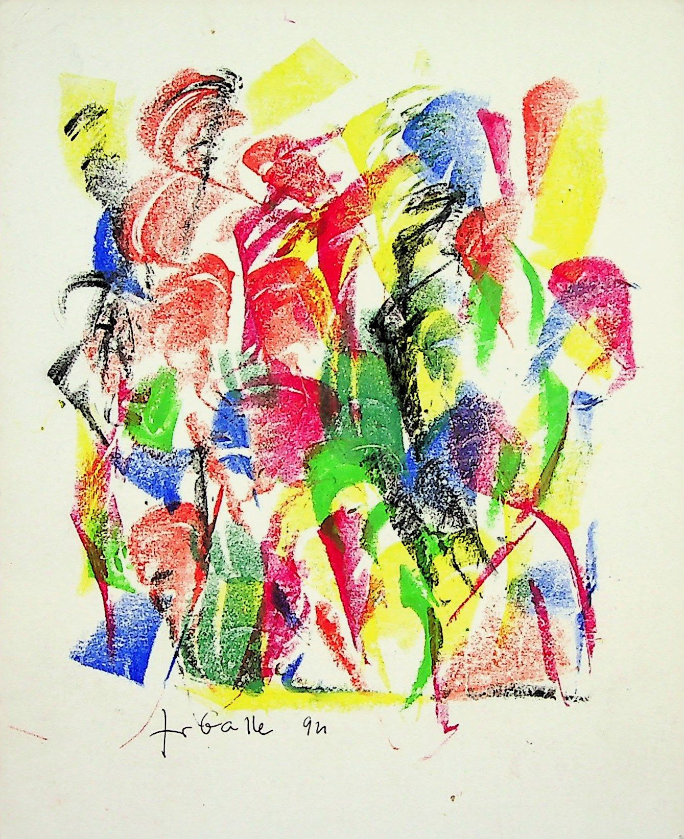 Françoise Galle 弗朗索瓦丝-加勒 (1940)

运动与色彩, 1994

混合媒体，粉彩和丙烯酸

底部有艺术家的签名和日期

牛皮纸上 16&hellip;