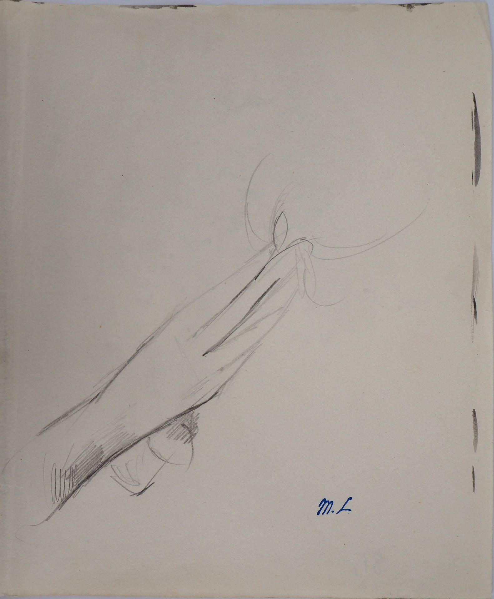 MARIE LAURENCIN Marie LAURENCIN

献花的手，1953年

原始铅笔画

签有艺术家的印章

纸上 24,5 x 19,5 cm
&hellip;