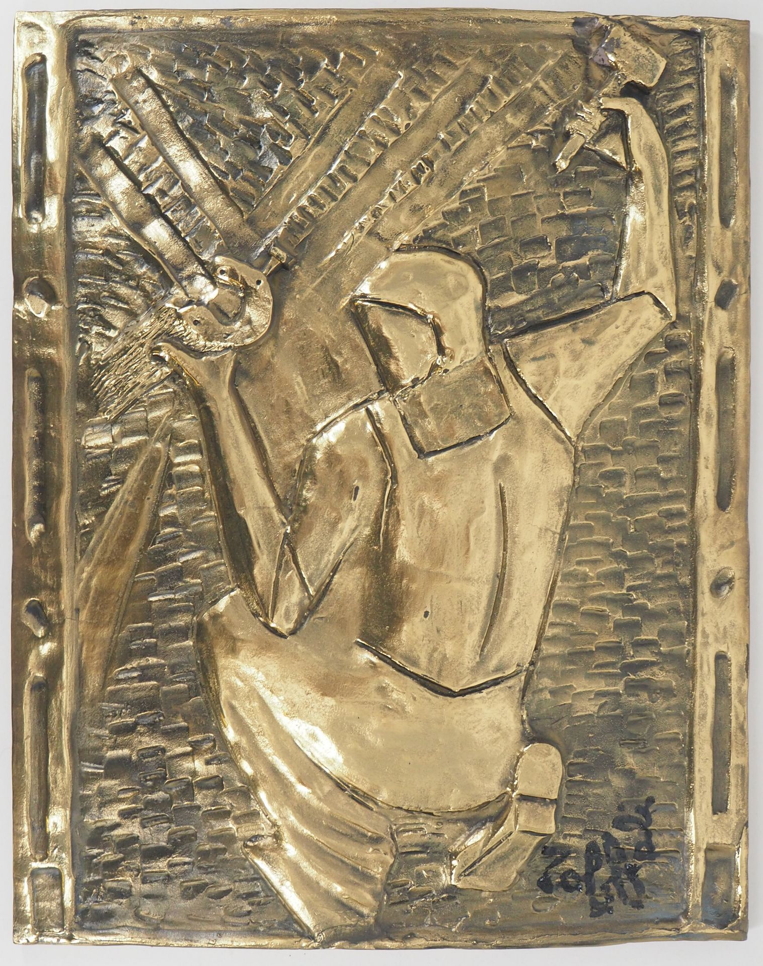 Louis TOFFOLI 路易斯-托福里

农夫》，1986年

古铜色的低浮雕

右下方有签名

铜制 65 x 51厘米（约3厘米厚）。

限量295册（&hellip;